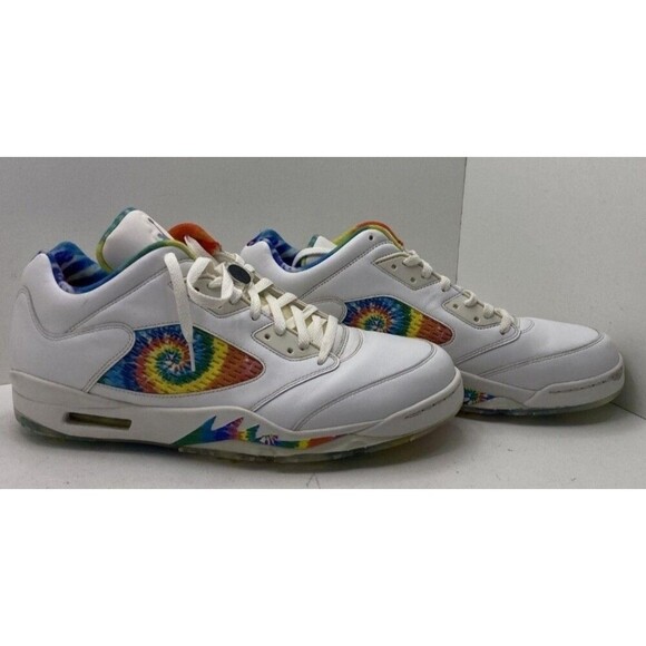 Jordan 5 Retro Low Golf Shoes Mens Size 16 Tie Dye Peace Love Graphic Cleats main image 5